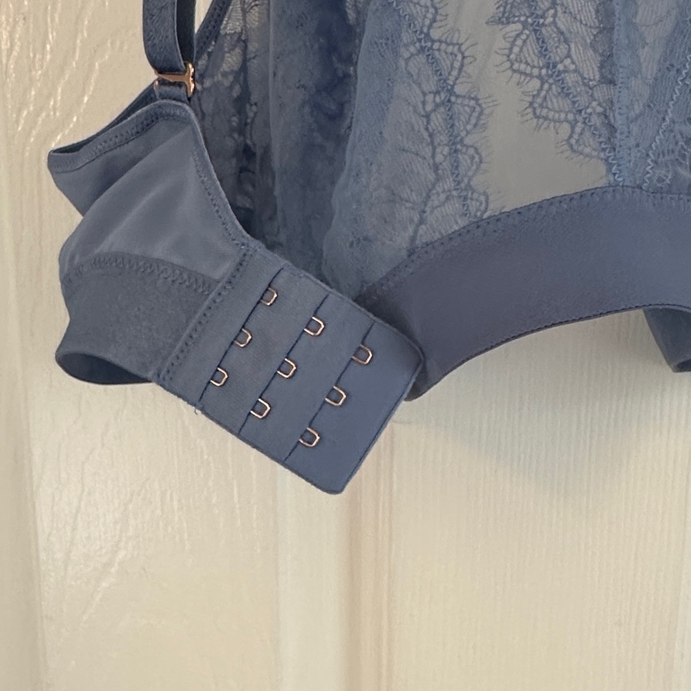 Soma Lace High-Neck Bralette in Dusty Blue - Picture 3 of 4
